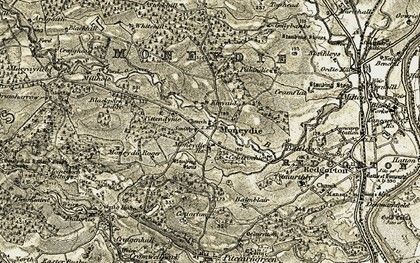Old map of Whitehill in 1907-1908