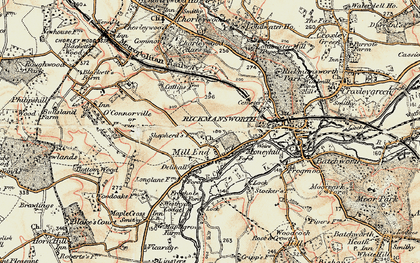 Old map of Moneyhill in 1897-1898