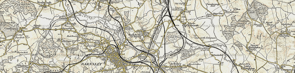 Old map of Monk Bretton in 1903