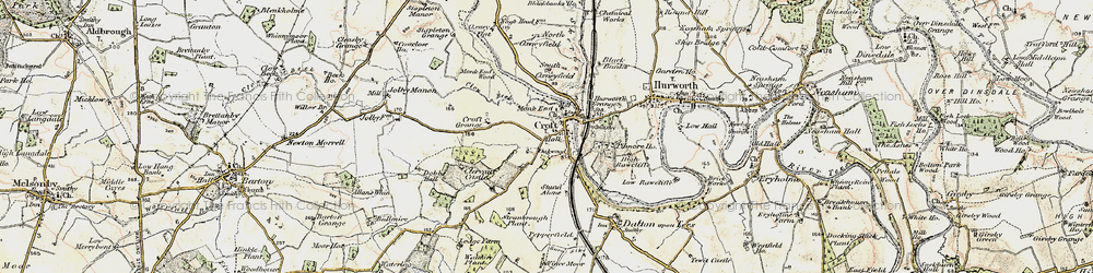 Old map of Monk End in 1903-1904