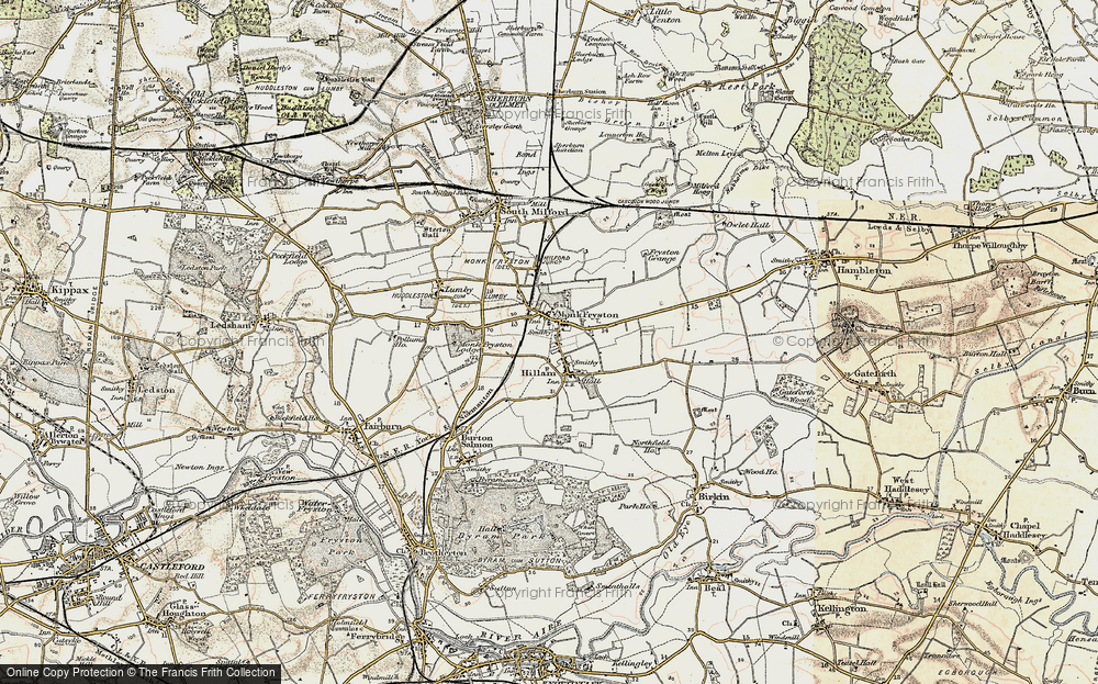 Old Map of Monk Fryston, 1903 in 1903