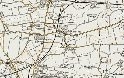 Old map of Monk Fryston in 1903