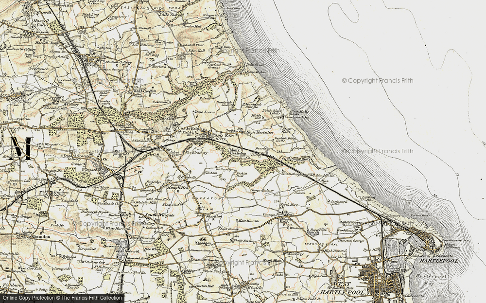 Old Map of Historic Map covering Nesbitt Dene in 1901-1904