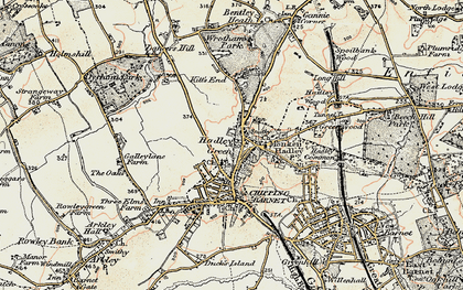 Old map of Monken Hadley in 1897-1898