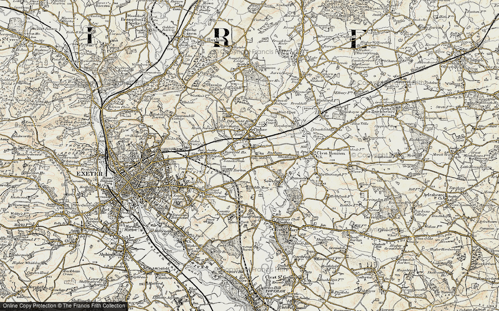 Old Map of Monkerton, 1899 in 1899