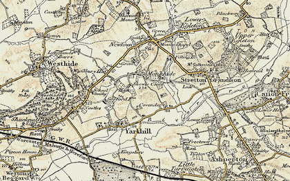 Old map of Monkhide in 1899-1901