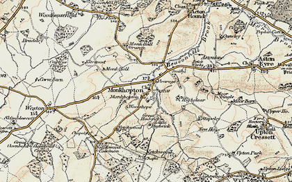 Old map of Monkhopton in 1902