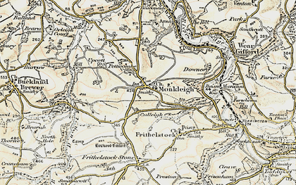 Old map of Monkleigh in 1900