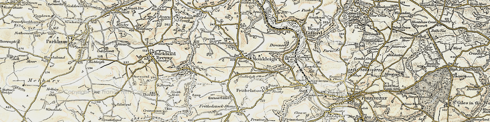 Old map of Monkleigh in 1900