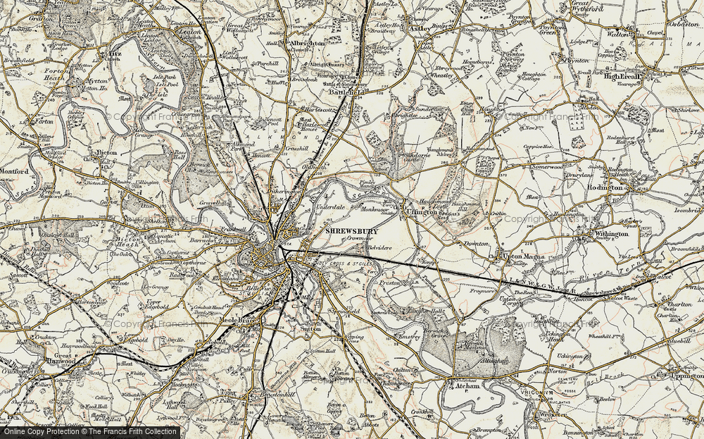 Old Map of Monkmoor, 1902 in 1902