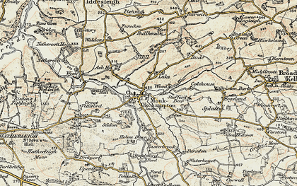 Old map of Monkokehampton in 1899-1900