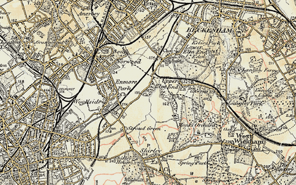 Old map of Monks Orchard in 1897-1902