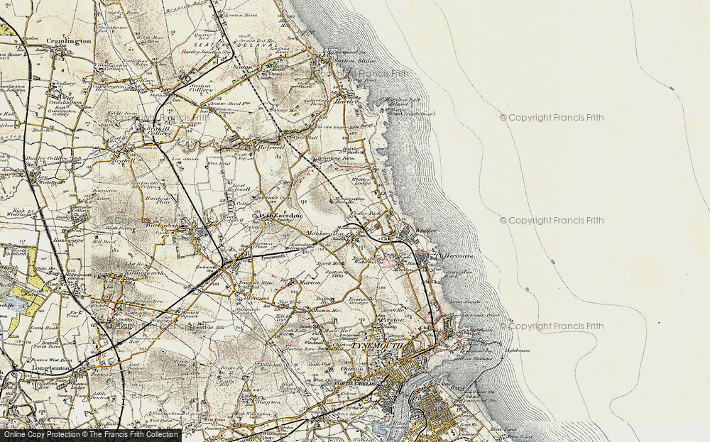 Old Map of Monkseaton, 1901-1903 in 1901-1903