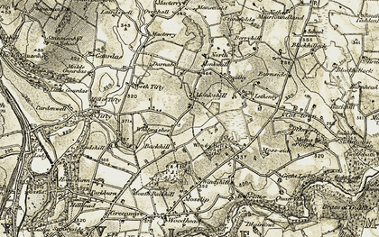 Old map of Monkshill in 1909-1910