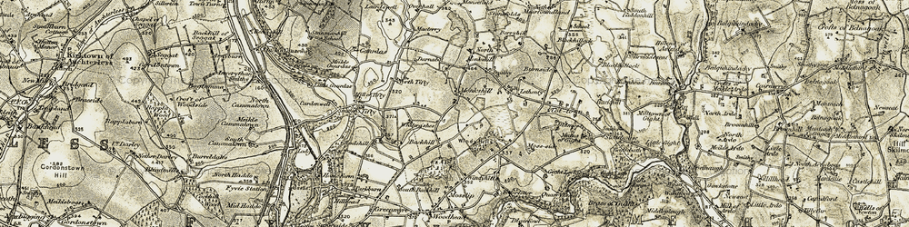Old map of Whiterashes in 1909-1910