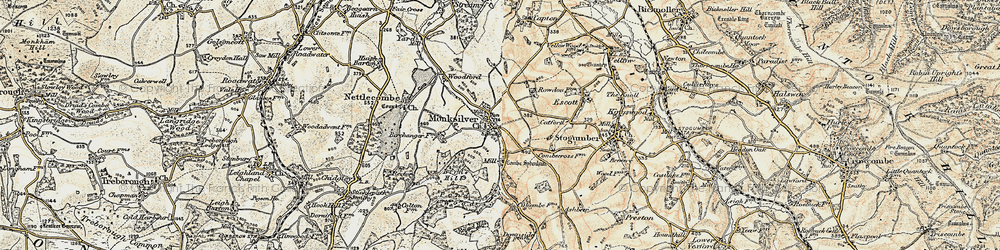 Old map of Monksilver in 1898-1900