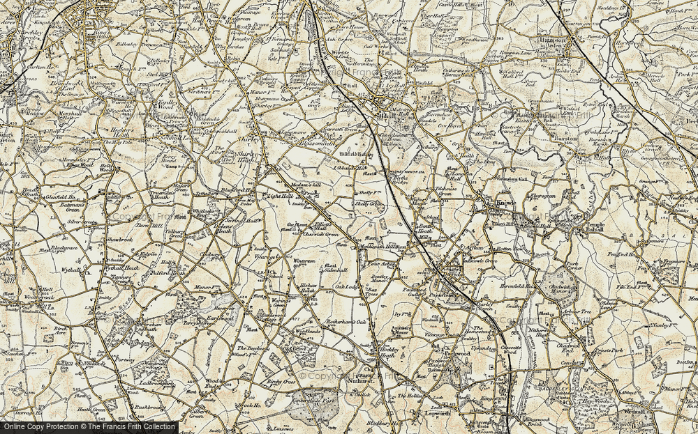 Old Map of Historic Map covering Blythe Valley Park in 1901-1902
