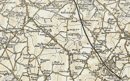 Old map of Monkspath in 1901-1902