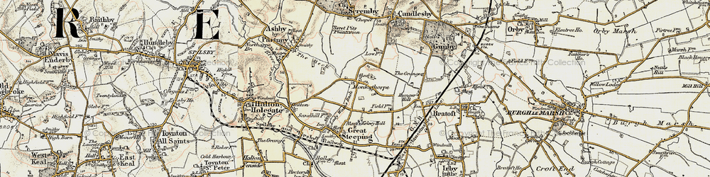 Old map of Monksthorpe in 1901-1903