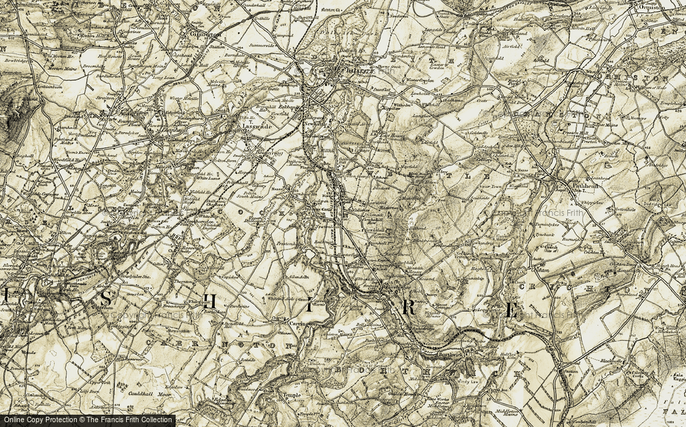 Old Map of Historic Map covering Gowkshill in 1903-1904