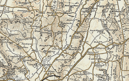 Old map of Monkton in 1898-1900