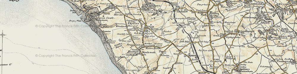 Old map of Monkton in 1899-1900