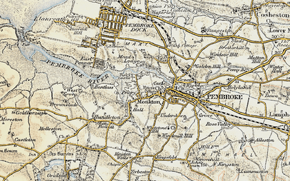 Old map of Monkton in 1901-1912