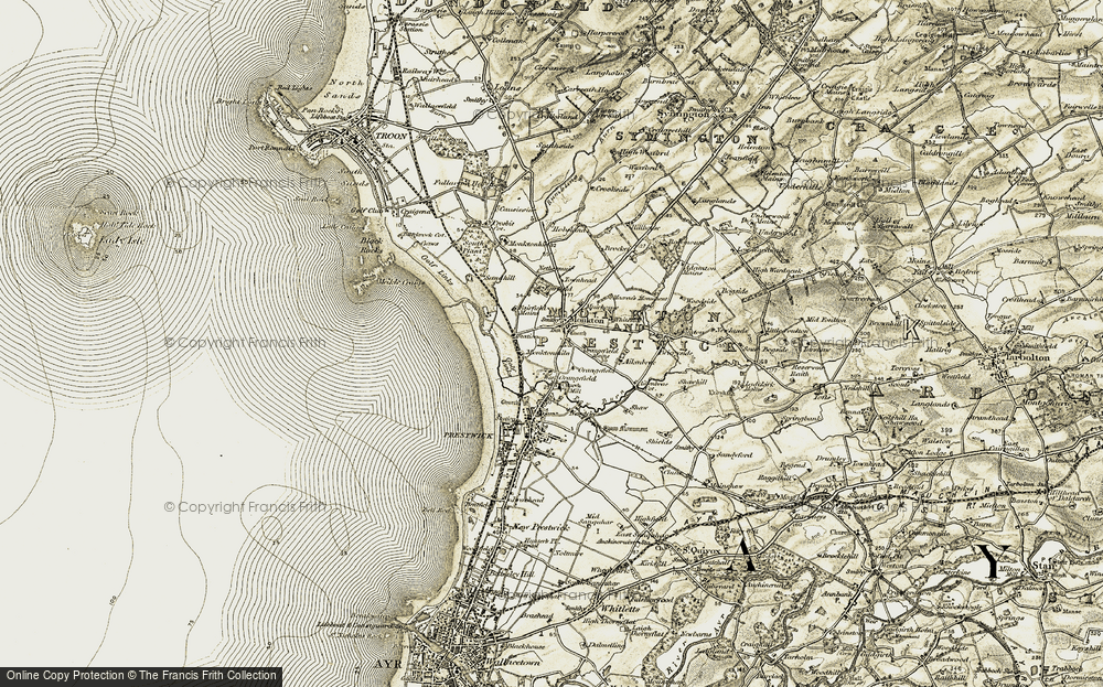 Old Map of Historic Map covering Adamton Ho in 1905-1906