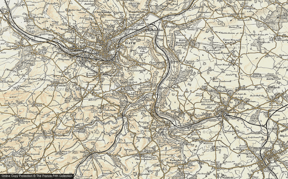 Old Map of Monkton Combe, 1898-1899 in 1898-1899