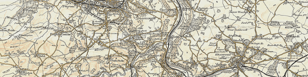 Old map of Monkton Combe in 1898-1899
