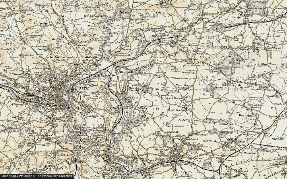 Old Map of Monkton Farleigh, 1898-1899 in 1898-1899