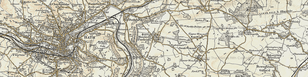 Old map of Monkton Farleigh in 1898-1899