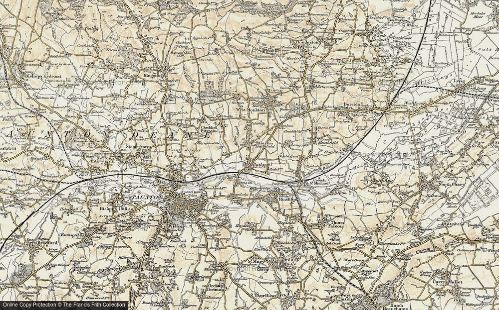 Old Map of Monkton Heathfield, 1898-1900 in 1898-1900