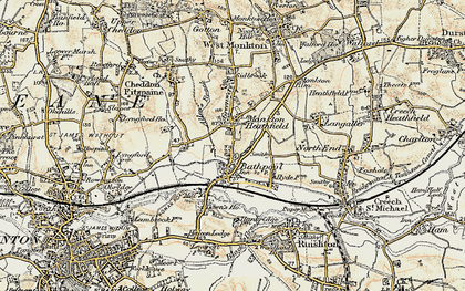 Old map of Monkton Heathfield in 1898-1900