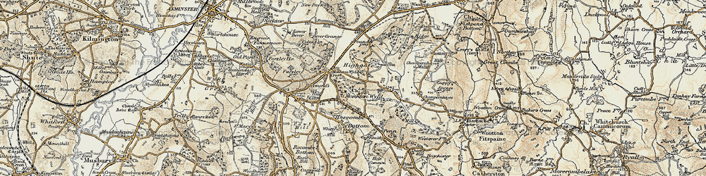 Old map of Monkton Wyld in 1898-1899