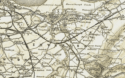 Old map of Monktonhall in 1903-1904