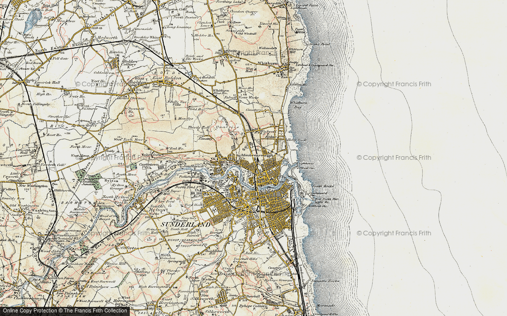 Old Map of Monkwearmouth, 1901-1904 in 1901-1904