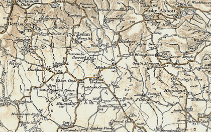 Old map of Monkwood in 1898-1899