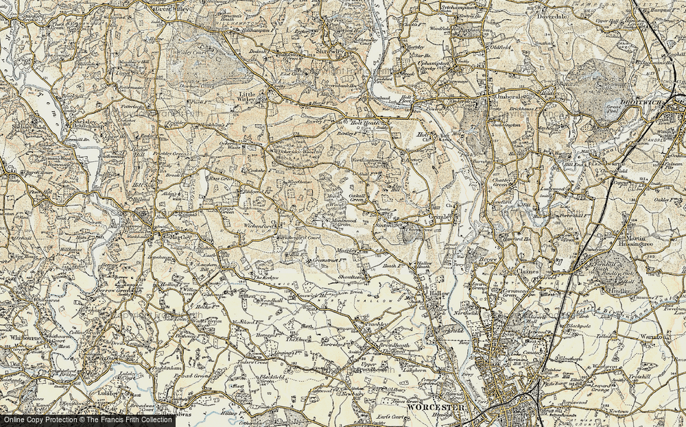 Old Map of Monkwood Green, 1899-1902 in 1899-1902