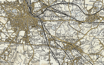 Old map of Monmore Green in 1902