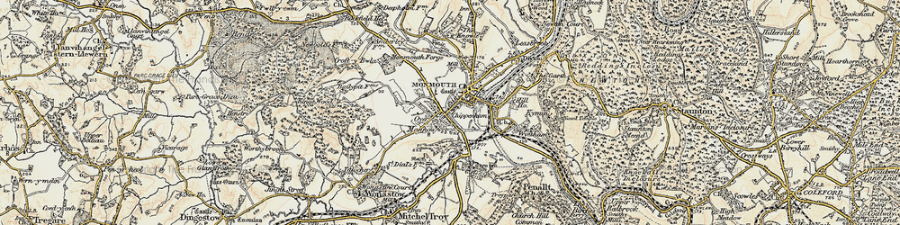 Old map of Monmouth in 1899-1900