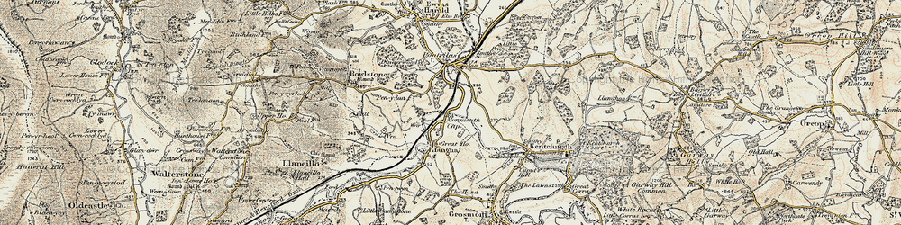 Old map of Monmouth Cap in 1900