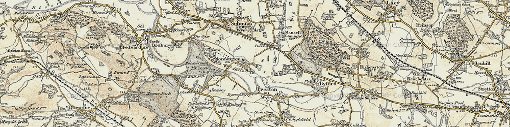 Old map of Monnington on Wye in 1900-1901