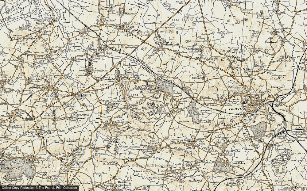 Old Map of Montacute, 1899 in 1899