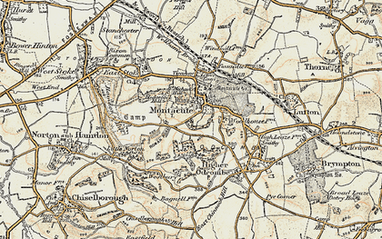Old map of Montacute in 1899