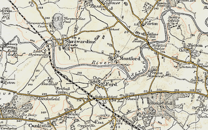 Old map of Montford in 1902