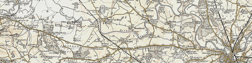 Old map of Montford in 1902