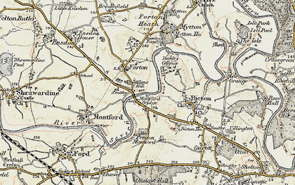 Old map of Montford Bridge in 1902
