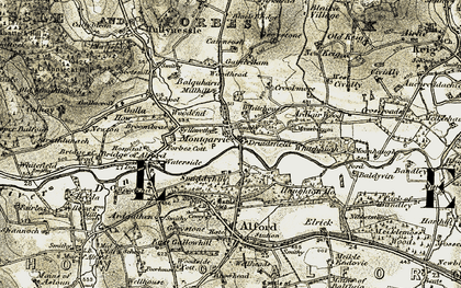 Old map of Whitehaugh Ho in 1908-1910
