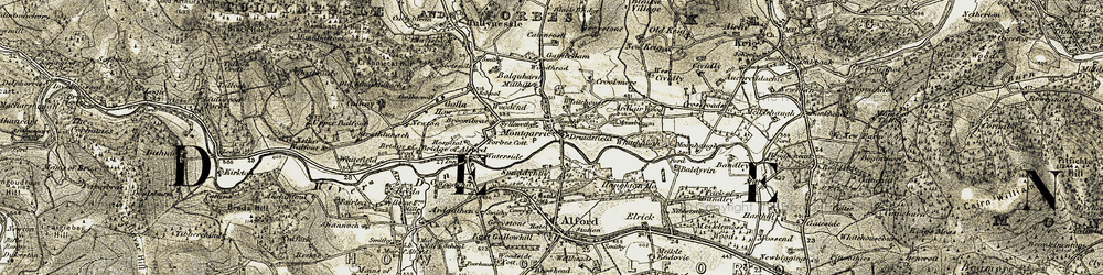 Old map of Ardlair Wood in 1908-1910